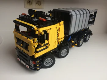 JAUNO Tehnoloģiju, Celtniecības Bloku Km-12901silo Truck Gear Kravas Izkraušanas Kravas automašīnu Maza Daļiņa Montāža Rotaļlieta Puika Dāvanu 1