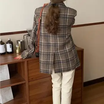 Korejiešu stilā, sieviešu augstas kvalitātes o-veida kakla tvīda mētelis jauno dizaineru elegantas žaketes top b170 pirkt \ Jakas ~ www.xenydancestudio.lv 11