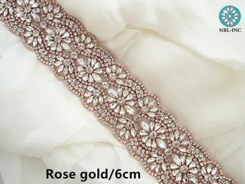 Rose gold rhinestone vērtnes aplikācijas kāzu vērtnes kristāla vērtnes jostas ir 2021. jaunas ielidošanas pirkt \ Apģērbu Šūšana & Audums ~ www.xenydancestudio.lv 11