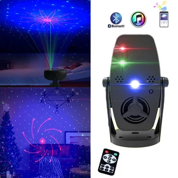 RGB Bluetooth Remote Dj Diskotēka Lāzera Projektoru Gaismas Pusi, Gaismas Burvju Bumbu, Lāzera Puse Brīvdienu Ziemassvētku Skatuves Apgaismojuma Efekts 1