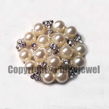 JAUNS dizains 25mm kristāla pērles, metāla ziedu flatback/kāta kāzu dāvanu pogu uzaicinājumu dekoratīvu ornamentu, piederumu, 300 x 1