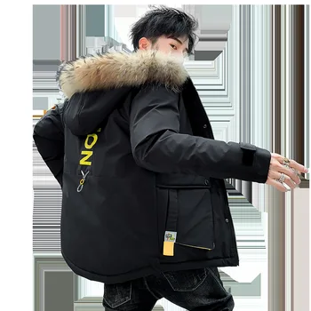 Jaunā korejiešu versija zaudēt bieza lielas kažokādas apkakles kokvilnas mētelis, vīriešu augstas kvalitātes vīriešu cietā silts outwear izmēri m-2xl pirkt \ Jakas & Mēteļi ~ www.xenydancestudio.lv 11