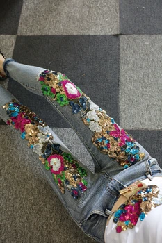 Sieviešu izšūti plaša kāju džinsi ilgu rudens augsta vidukļa sieviešu džinsa bikses streetwear gadījuma zaudēt dāmas bikses gruntis pirkt \ Dibeni ~ www.xenydancestudio.lv 11