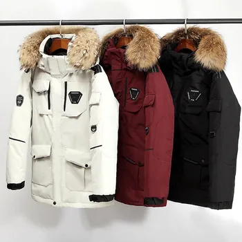Uz leju jakas 2019 jaunas ziemas vīriešu dūnu jaka augstas kvalitātes noņemamu kažokādas apkakli vīriešu jakas bieza siltā āra pretvēja pirkt \ Jakas & Mēteļi ~ www.xenydancestudio.lv 11