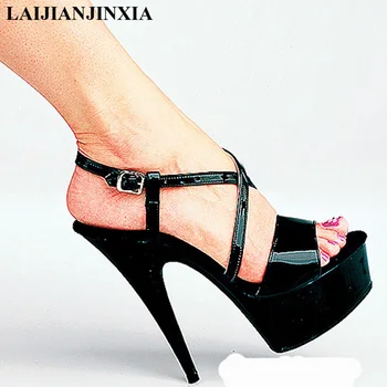 Laijianjinxia sexy lady 15cm augstpapēžu kurpes naktsklubs romantisku deju kurpes peep toe sandales kravu pole deju kurpes pirkt \ Apavi ~ www.xenydancestudio.lv 11