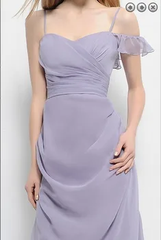 Bezmaksas piegāde jaunu modes 2016 oficiālās vakariņas kleita plus lieluma līgavas meitene kleitas vestidos pelēkā īsi šifona Līgavas māsa Kleitas 1