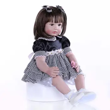 NPK gari mati simulācijas lelle bebe atdzimis cute meitene toddler dabīgas rotaļlietas bērniem dzimšanas dienas svētku dāvanu boneca atdzimis 60cm 1