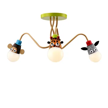 Bērnu Istabas Apgaismojumu Mūsdienu 3heads Dzīvnieku Piekariņu Gaismas Bērnu Guļamistaba Spuldzes E27 LED Dzīvojamā Istaba Mājas Apdare Lampas