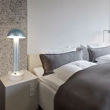 Nordic Style LED Sēņu Galda Lampa Radoši Jaunā Dizaina Regulējamas Gultas Uzlādējams Galda Lampas Modernās Lasījumā KTV Bārs, LED Lampas, 1