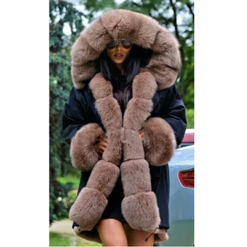Silts, elegants sieviešu jakas pilns piedurknēm sabiezējumu ziemas jakas dabas fox kažokādas mēteļi žaketes dāmas īss pirkt \ Jakas & Mēteļi ~ www.xenydancestudio.lv 11