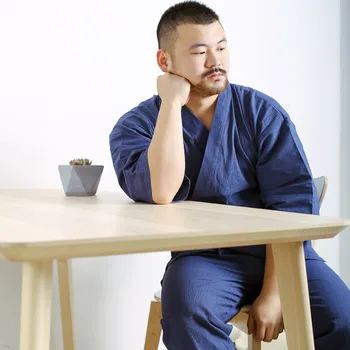 Vīriešu Japāņu Stila Mājas apstākļos, Tranditional Japānas Kimono Vasaras Pidžamu Loungewear Komplekts 1