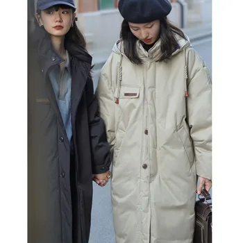Dūnu jaka sievietēm līdz 2020. gadam jauna vidēja garuma korejiešu stila slim lielas kažokādas apkakles 90% baltas pīles uz leju bieza modes mētelis pirkt \ Jakas & Mēteļi ~ www.xenydancestudio.lv 11