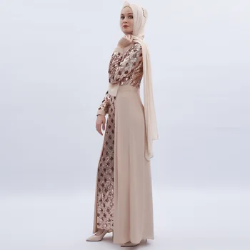 Luksusa Musulmaņu Izšuvumi Abaya Elegantu Maxi Kleitu Kimono Jaka Ilgi Drēbes, Kleitas Jubah Tuvajos Austrumos Eid Ramadāna Islāma Vestidos 1