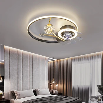 Hongcui griestu ventilators gaismas neredzamā melnās lampas ar tālvadības pulti mūsdienu vienkāršu led mājas viesistabā pirkt \ Griestu Lampas & Fans ~ www.xenydancestudio.lv 11