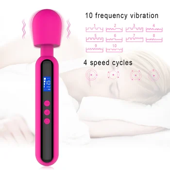 LED 2000mah AV Vibrators Magic Wand Massager GSpot Klitora Stimulators Pieaugušo zāles, Seksa Mašīna Rotaļlieta Sievietēm Sieviešu Masturbator 1