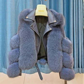 Eiropas luksusa īstas lapsas kažokādas vestes vestes, rudens, ziemas sievietes gilet siltas virsdrēbes mēteļi lf4271 pirkt \ Jakas & Mēteļi ~ www.xenydancestudio.lv 11