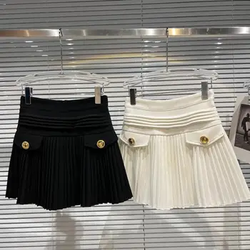 Vidēja garuma džinsa svārki sieviešu vasaras jaunā modes vintage multi-kabatas priekšā sadalīt augsta vidukļa sieviešu jean wrap svārki korejiešu pirkt \ Dibeni ~ www.xenydancestudio.lv 11