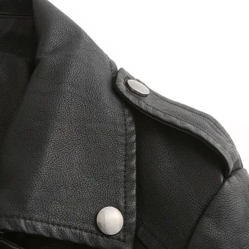 Streetwear korejas slim stāv apkakle īsas mākslīgās ādas mētelis rudens ir 2021. jaunu garām piedurknēm motociklu biker jaka casacos feminino pirkt \ Jakas & Mēteļi ~ www.xenydancestudio.lv 11
