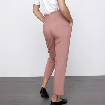 Ir 2021. jaunā sieviešu modes elastīgs viduklis apdare simetriski kabatas vienkrāsainu visu maču bikses gadījuma bikses 1026 pirkt \ Dibeni ~ www.xenydancestudio.lv 11