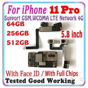 Bezmaksas Tīru iCloud iPhone 11 Pro, Max Pamatplates Ar Face ID 64GB, 128GB un 256 gb (mainboard iPhone 11 Plate Atbalsta Atjauninājumu 1