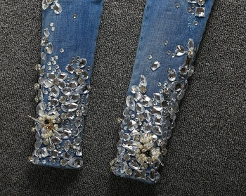 Inman sieviešu džinsu pavasara rudens elegants ikdienas drukas kabatas izšuvumi raibs atpakaļ vidukli, zaudēt visas spēles bikses pirkt \ Dibeni ~ www.xenydancestudio.lv 11