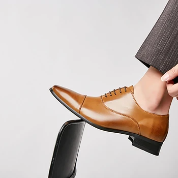 Biznesa formālās valkāt norādīja toe kurpes vīriešu ādas oxfords vīriešu pātagot uzliku britu cirsts vīriešu roku darbs bullock apavi pirkt \ Vīriešu Kurpes ~ www.xenydancestudio.lv 11