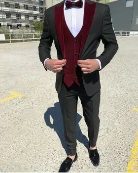 Ir 2021. jaunu kāzu tuxedos vintage fit oficiālu labākais cilvēks uzvalki līgavainis valkā vīriešu tvīda 3 gabals uzvalki (žakete+bikses+veste) pirkt \ Kāzu Kleita ~ www.xenydancestudio.lv 11