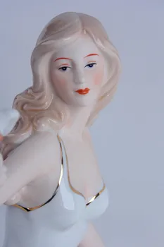 Porcelāna Meitene un Baložu Statueti Keramikas Sieviete Skaitlis Laivas Rotājumu Piederumi Telpu Dekorēšana un Festivāls Klāt 1
