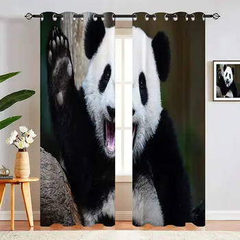 Meitenes, Guļamistaba Tumšie Aizkari Ķīnas Panda Ilgviļņu Sveiki Divvietīga Guļamistaba Elegants Istabas Aizkari Var Būt Īss Aizkari