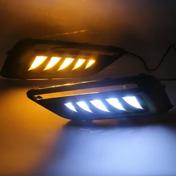 2gab Trīs Funkcijas Auto LED Dienas Gaitas Lukturi Miglas Luktura MG6 2017-2018