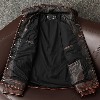 Īstas ādas jakas motociklu jaka, mētelis 7xl vīriešu aitādas ādas jaka fit 120kg valkāt vīriešu nekustamā ādas jaka pirkt \ Jakas & Mēteļi ~ www.xenydancestudio.lv 11