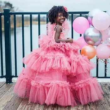 Puķu meiteņu kleitas, lai kāzas 3d ziedu appliqued mežģīnes mazie bērni pirmo komūniju kleita lēti gājienā kleitas pirkt \ Kāzu Kleita ~ www.xenydancestudio.lv 11