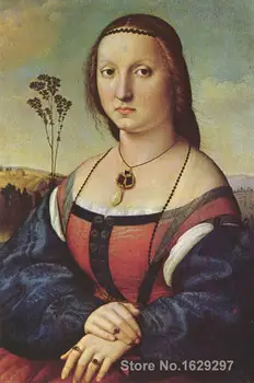 Portrets Maddalena Doni ar Rafaels sanzio slavens portretu mākslinieks Augstas kvalitātes Roku apgleznoti 1