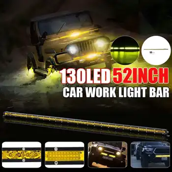 52inch Off Road LED Bar 12V 24V Dzeltena LED Gaismas, Bārs, Automašīnu Jeepp Kravas automašīnas Suv 4x4 Traktors Laivu Ltv Vietas LED Darba Gaismas