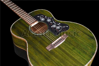 42 Collu Cieto Egļu Top Zaļā Krāsā Akustiskā Ģitāra no Afanti Mūzika (AF-1036) 1