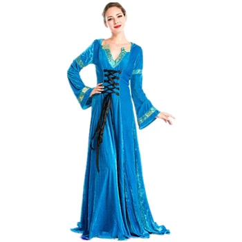 Princese Stila Blue Classic Pils Tērpu Fantāzijas Halloween Kostīms
