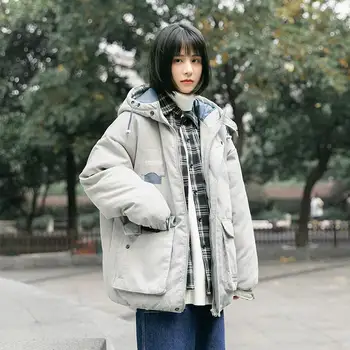 Ziemas jaka sievietēm jaunu korejiešu stilā zaudēt studentu maize uzvalks instrumenti vatēta jaka