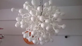 Bezmaksas Piegāde Balto Krāsu LED gaismas Mūsdienu Mākslas Stikla Lustras Lampas