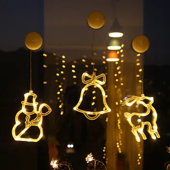 Ziemassvētku piesūcekni, Gaismas, Svētku Telpu Dekorēšana Laternu Akumulatora Kaste Ziemassvētku Apdare, LED String Light Atmosfēru Gaismas 1
