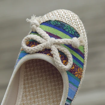 Sieviešu Apavu Modes Elpojošs Kaņepju Kārta Kājām Gumijas Zole Paslīdēt Uz Mokasīni Dzīvoklis Ikdienas Apavi Vintage Laivu Kurpes Zapatos Mujer 1