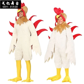 Jauns kostīms bērniem gailis cosplay pieaugušiem bērniem vistas dzīvnieku kostīms dzīvnieku Halloween Karnevāls puses Masku Tērpiem