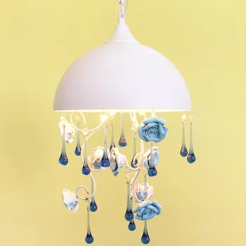 Vidusjūras stila Zilā Kristāla kulons gaismas, Restorāni Eju Lieveņa Lampiņa, Itālija Stila Bērnu kulons lampas led spīdumu