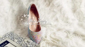Modes Jauki Augsts Papēdis, Elegants Kāzu Kurpes Puse Balles Kurpes krāsains dimanta sieviešu kurpes lady crystal platforma sievietēm, sūkņi 1