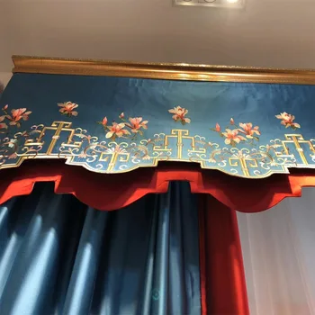 Jauna, Ķīniešu Stila Izšūti Aizkaru Dzīvojamā Istaba Guļamistaba Gatavās produkcijas Pasūtījuma Izšūtu Tilla Aizkaru 1