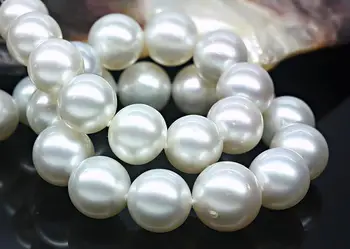 Skaisti burvīgs brīnišķīgi 8-9mm balts dienvidu jūras round pērļu kaklarota 48