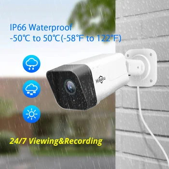 Hiseeu 5MP 3MP Uzraudzības POE IP Kamera 2-Way Audio Āra Ūdensizturīgs Drošības CCTV Kameras, lai PO Video Ieraksti H. 265 1