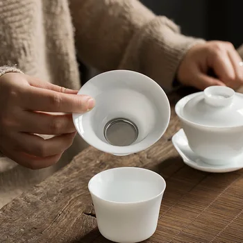 Ceļojumu teaware uzstādīt portatīvo keramikas ādas uzglabāšanas soma mazo komplektu āra kung fu tējas komplekts dāvanu ar roku dāvanu var porcelāna pirkt \ Teaware ~ www.xenydancestudio.lv 11