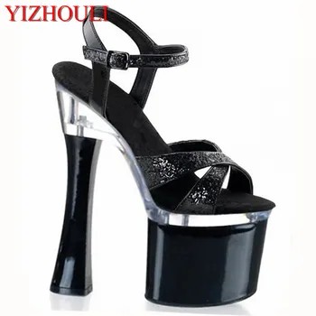 Sieviešu luksus bling bling rhinestone siksnas augstas platformas sandales kristāla pliks black atpakaļ rāvējslēdzēju-up augsts papēdis sandales pirkt \ Papēži ~ www.xenydancestudio.lv 11