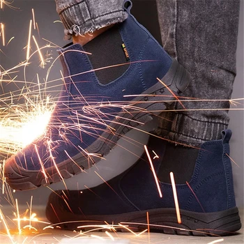 Vīriešu āra būvniecības aizsargapavi neslīdoša ūdensnecaurlaidīga kājām lightweightindestructiblewear-resistantsafetyshoes 1