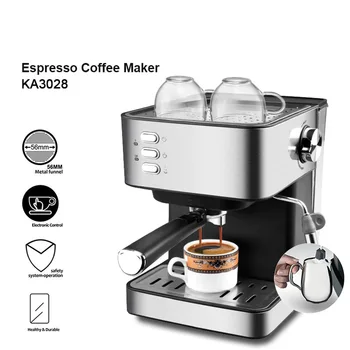 Pusautomātiskā Home Office Mazo Espresso Tvaika Zizli Piena Putu Mašīna All-In-One Kafijas Automāts 1